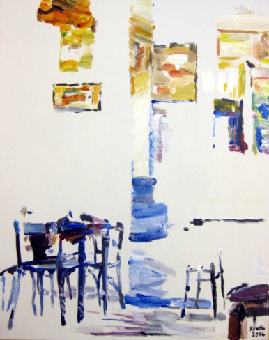In der Bar, 40 x 50 cm, Acryl auf Leinwand, 2014